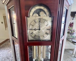 Cherry Wood Ridgeway Curio Grandfather Clock
