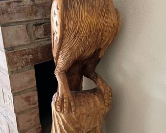 Wood Carved Bird Statue