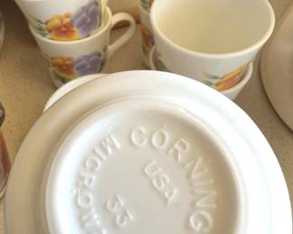 Set of 8 Corning Coffee Mugs - Summer Blush Pattern
