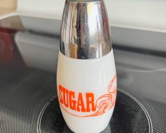 Gemco Milk Glass Orange Mushroom Sugar Shaker