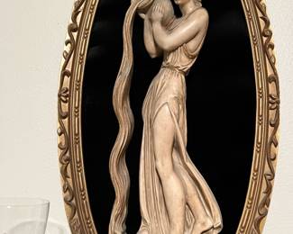 Black and Gold Tone Cameo Wall Plaque