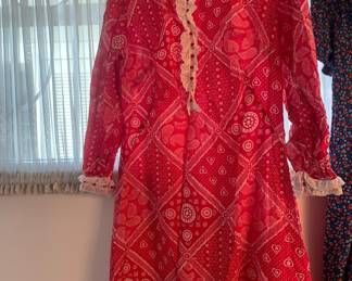 Cherry Red Dress with White Lace Lining 