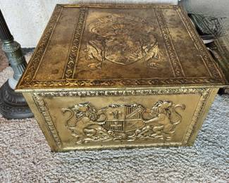 Embossed Brass Kindling Box
