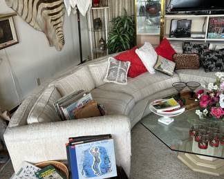 Mid Century Modern White Round Sectional
