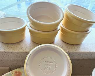 Set of 6 Cerner Ceramic Yellow/White Ramekins