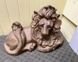 Bronze Painted Laying Lion Statue