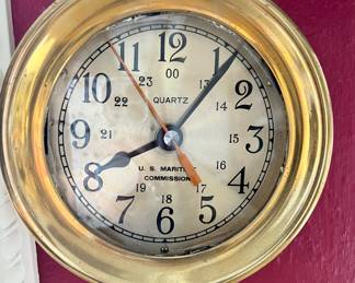  Brass U.S. Maritime Commission Ship Clock