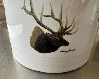 Ceramic Canister with Elk Design