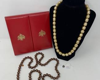 MAJORICA Pearl Necklace Duo in Bronze & Cream