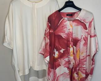 LAFAYETTE 148 Shirt Pair "I" 100% Silk - Approx. Size XXL - Runs Large
