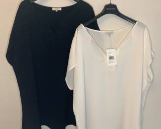 LAFAYETTE 148 Shirt Pair "J" (1 NWT) Identical Black & White - Size XXL - Runs Large