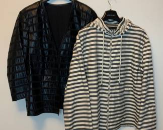 LAFAYETTE 148 Striped Jacket Pair - Approx. Size XL/XXL