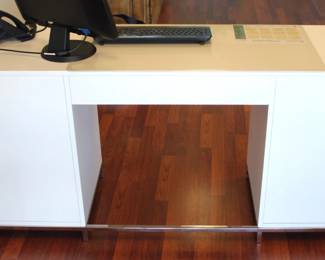 Pottery Barn Office Desks. We have three of these.         63 1/4" W x 19" D x 30" H.  Two of the desks are $300.00 each. One desk has glass top priced at $150.00