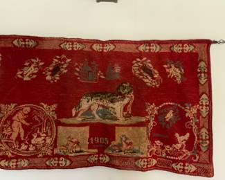 1905 needlepoint wall hanging.   Amazing condition
