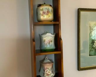 Porcelain cracker jars.    
