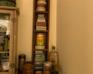 Antique bottles and tins