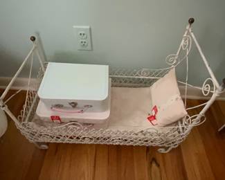 Antique metal baby’s bed.  For children play