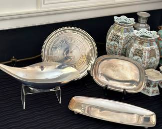 Mid-century silverplate serving dishes