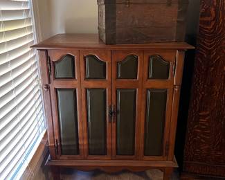 Converted bar cabinet
