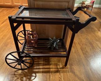 Mission style tea cart