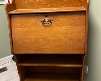 American oak slant front desk