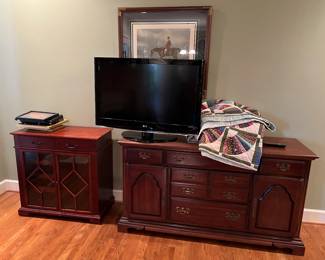 Mahogany sideboard etc