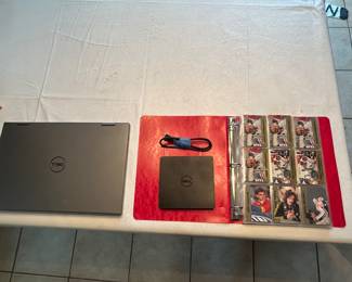 Dell, laptop & dell external usb dvdrw drive & NASCAR  trading cards