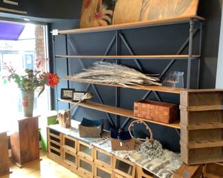 Large shelving with storage underneath