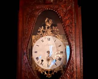 Antique French carved tall case clock
