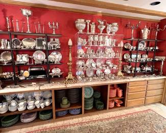 Tip of the iceberg!  The entire dining room is filled with silver, crystal & china