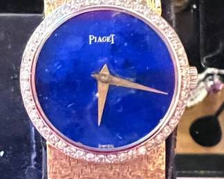 Vintage 18k, lapis & diamond Piaget watch.  This is a stunning cocktail watch.  Nobody else will have one!