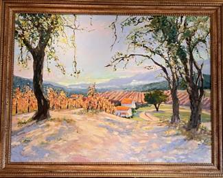 Large oil on canvas “The Vineyard”