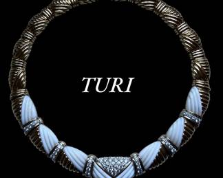 Charles Turi 18k gold and diamond classic choker