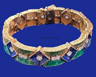 Mauboussin 18k enamel & diamond bracelet