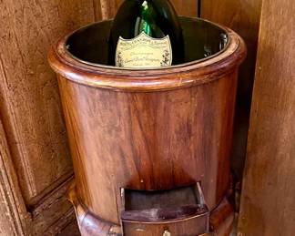 Antique wine holder with drawer