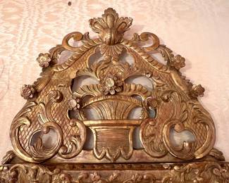 One of a pair of matching antique gilt mirrors