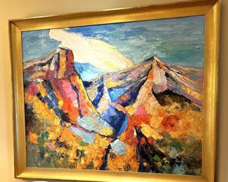 Very large oil on canvas painting