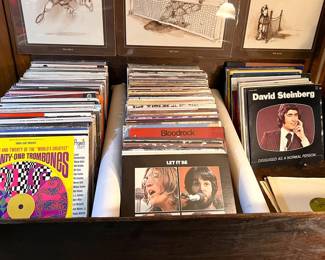 Hundreds of collectible vinyl albums - many more than are pictured here