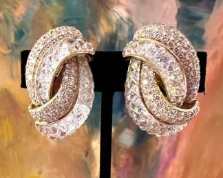 18k Sabbadini diamond and crystal earrings