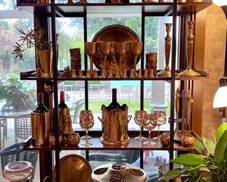 Huge Mid-Century brass and copper collection