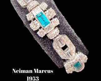 Neiman Marcus 1953 Emerald & diamond bracelet