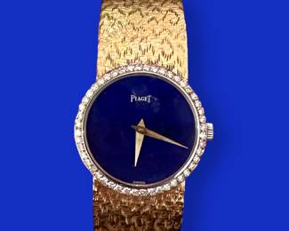 18k Piaget lapis and diamond large ladies watch