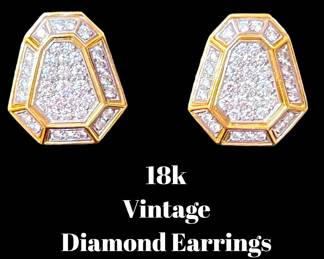 OK…these are amazing 18k vintage diamond earrings.  They come with a current November 2023 appraisal