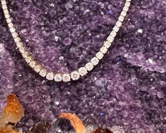 23.75 carat diamond tennis necklace with current appraisal