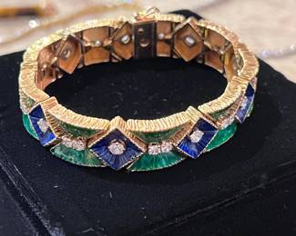 Mauboussin 18k enamel and diamond bracelet