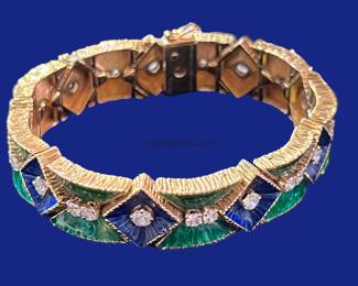 Mauboussin 18k enamel and diamond bracelet