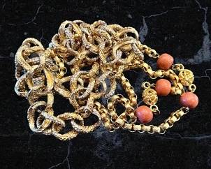 Gold and coral necklace