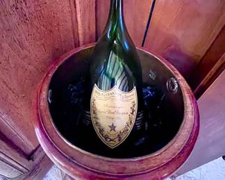 Antique wine holder with drawer