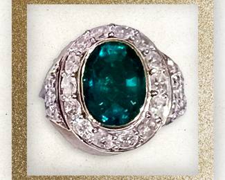 Emerald & diamond ring