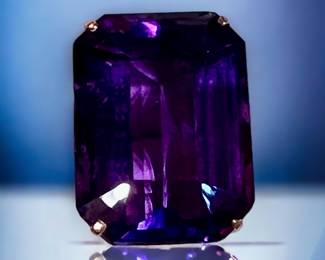 Very large amethyst and diamond ring